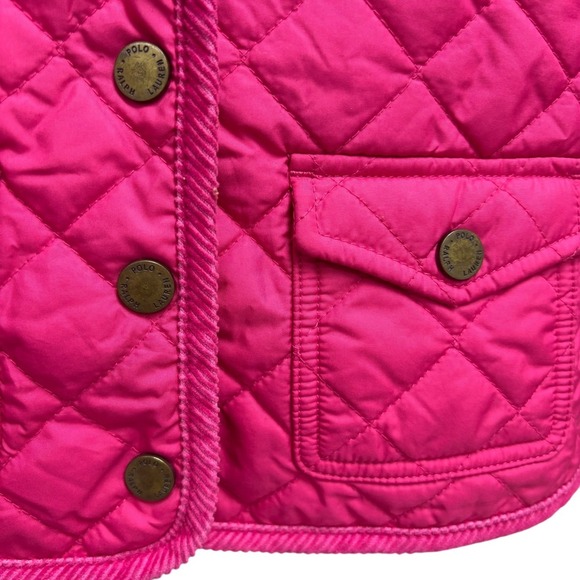 Ralph Lauren Hot Pink Quilted Barn Jacket Preppy Classic Girls 18M - Picture 4 of 7